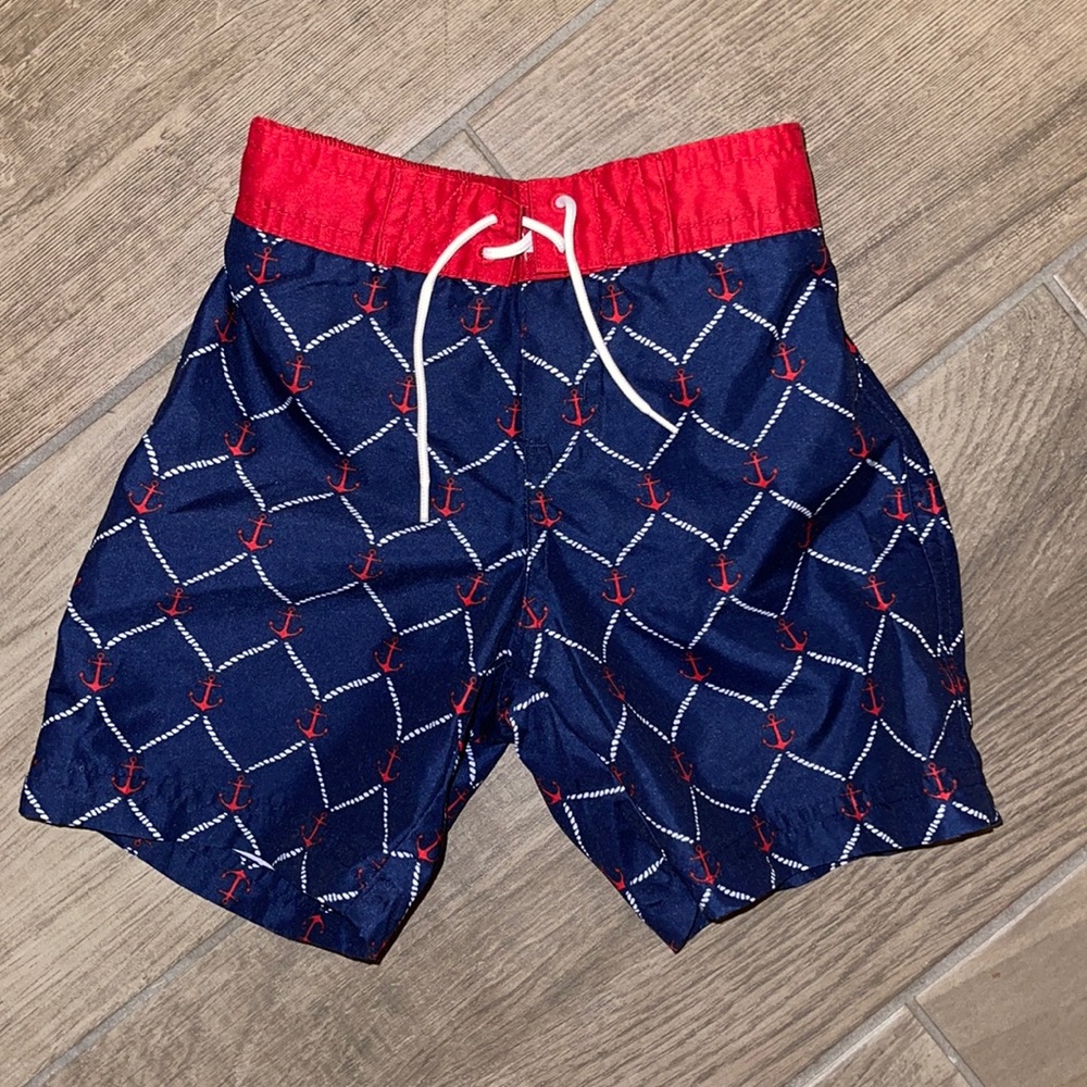 Janie and Jack swim trunks; 18-24M